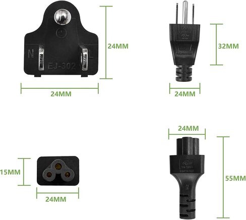 3 Prong AC Laptop Power Cord Cable for Dell IBM Hp Compaq Asus Sony Toshiba Lenovo Acer Gateway Notebook Computer Charger Spare: IEC-60320 IEC320 C5 to NEMA 5-15PCable de alimentación(3-FEET) in Saudi Arabia
