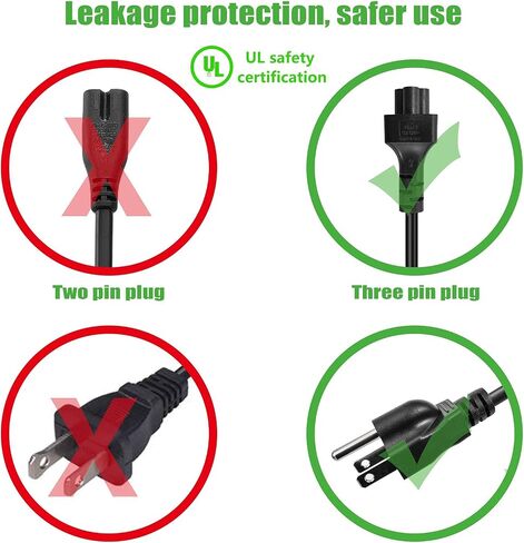 3 Prong AC Laptop Power Cord Cable for Dell IBM Hp Compaq Asus Sony Toshiba Lenovo Acer Gateway Notebook Computer Charger Spare: IEC-60320 IEC320 C5 to NEMA 5-15PCable de alimentación(3-FEET) in Saudi Arabia