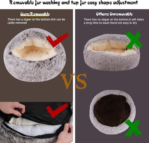 Cat Bed for Indoor Cats, Calming Cozy Cave with Self-Warming Plush, Entire Bed Machine Washable & Anti-Slip Base, Breathable Pet Bed for Small Cats&Dogs All Seasons (Leather Pink, 20*20inch) in Saudi Arabia
