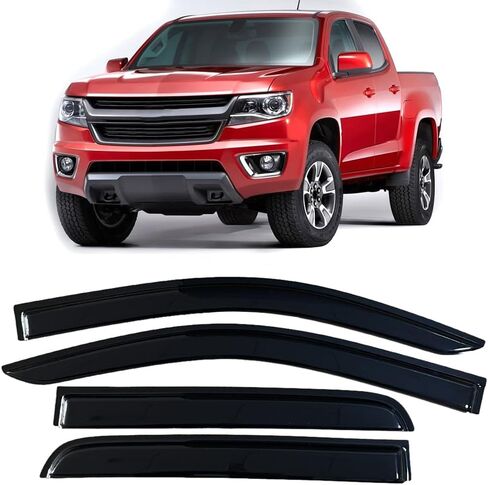 Auto Ventvisor for Chevrolet/GMC Colorado/Canyon Crew Cab 2015-2022 Windows Visor Rain Guards, Side Window Wind Deflectors, Smoke Tinted Black Door Visor Sunshade in Saudi Arabia