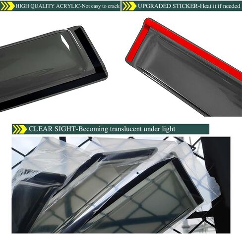 Auto Ventvisor for Chevrolet/GMC Colorado/Canyon Crew Cab 2015-2022 Windows Visor Rain Guards, Side Window Wind Deflectors, Smoke Tinted Black Door Visor Sunshade in Saudi Arabia