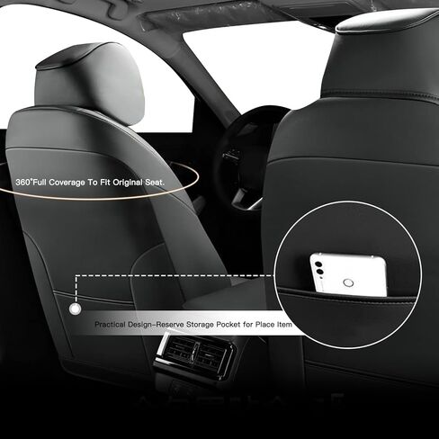 أغطية مقاعد AOMSAZTO مناسبة حسب الطلب لعام 2023 2024 Honda Accord من الجلد الصناعي مجموعة كاملة متوافقة مع وسادة هوائية مضادة للماء وواقي مقعد خلفي مقسم باللون الأسود (EX، EX-L Hybrid، Sport Hybrid، Touring Hybrid) in Saudi Arabia