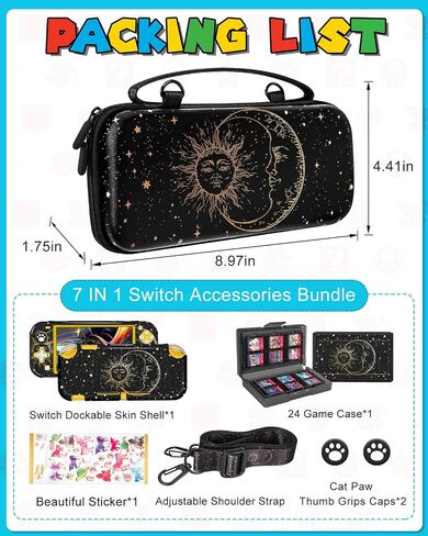 8in1 Maro Switch Oled Case for Nintendo Switch Oled Carrying Cases Boy Anime Hard Protective Cover Dockable Skin+Thumb Grips+Game Holder+Sticker for Switch Oled Travel Case in Saudi Arabia