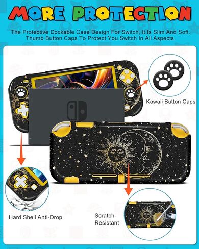 8in1 Maro Switch Oled Case for Nintendo Switch Oled Carrying Cases Boy Anime Hard Protective Cover Dockable Skin+Thumb Grips+Game Holder+Sticker for Switch Oled Travel Case in Saudi Arabia