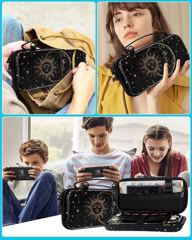 8in1 Maro Switch Oled Case for Nintendo Switch Oled Carrying Cases Boy Anime Hard Protective Cover Dockable Skin+Thumb Grips+Game Holder+Sticker for Switch Oled Travel Case in Saudi Arabia