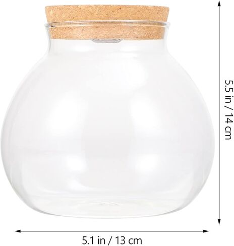 وعاء السمك POPETPOP مع ضوء LED - حوض زجاجي مع غطاء حوض أسماك صغير، مزهرية ذات مناظر طبيعية صغيرة، زجاجة زجاجية ذات مناظر طبيعية، حاويات تررم زجاجية لسطح المكتب للنباتات النضرة in Kuwait