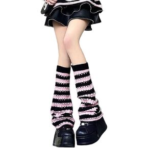 Goth Alt Leg Warmers for Women Y2k Gothic Long Punk Knit Japanese Fashion Steampunk Grunge Emo Hippie Knitted Warm in Saudi Arabia