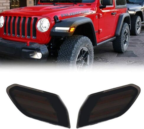 لعام 2018 2019 2020 2021 2022 2023 Jeep Wrangler JL & Gladiator JT Front Pumper Marker Lights Amber Lens Amber LED 68302120ab 68302119ab ، CH2551137 CH2550137 in Saudi Arabia