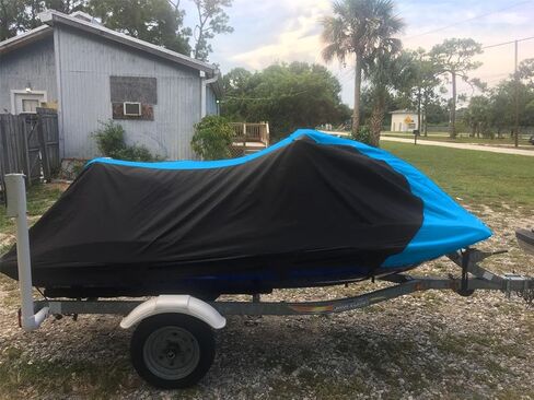SBU Black/Blue Heavy-Duty Cover Compatible for Yamaha VX 110 Deluxe/Sport Premium Jet Ski PWC Cover 2005 2006 in Saudi Arabia