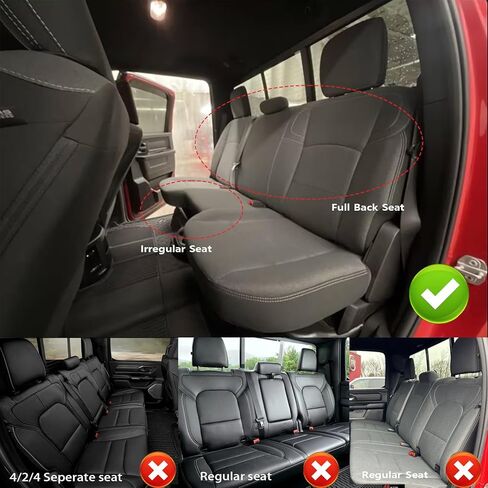 Custom Fit Seat Covers for Dodge RAM 1500 2019 2020 2021 2022 2023 2024 2025 Leather Cars Seats Cover Full Set Black in Kuwait
