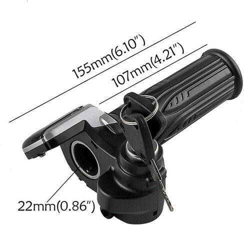 E Bike Throttle Grip Set, High Strength Electric Bike Throttle Grip Lock Key Set LED Indicator for Motorcycle Scooter 48V in Kuwait