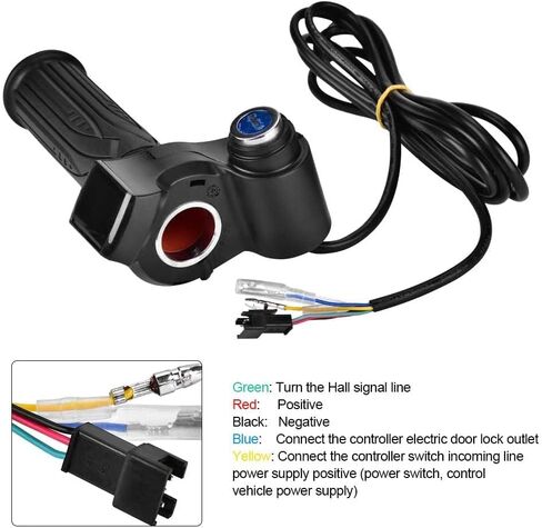 E Bike Throttle Grip Set, High Strength Electric Bike Throttle Grip Lock Key Set LED Indicator for Motorcycle Scooter 48V in Kuwait