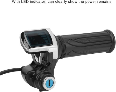E Bike Throttle Grip Set, High Strength Electric Bike Throttle Grip Lock Key Set LED Indicator for Motorcycle Scooter 48V in Kuwait
