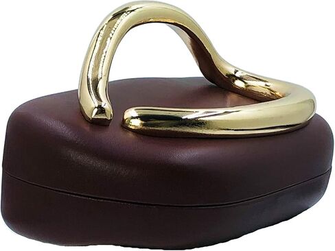 Boutique De FGG PU Leather Metal Clutches Women Formal Clutch Evening Bag Party Chain Shoulder Handbag Crossbody Purse,Mini in Saudi Arabia