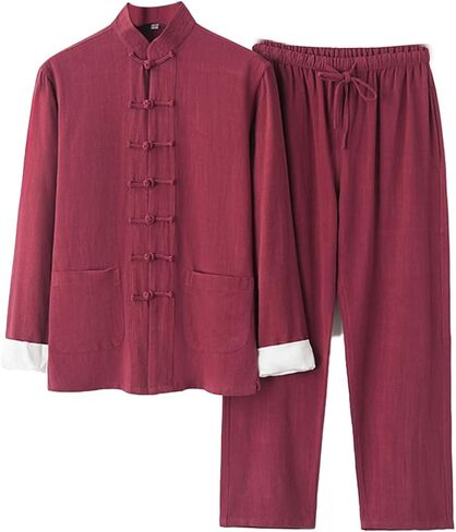 Cotton Linen Tai Chi Uniform Shirt Pants - Qi Gong Martial Arts Kung Fu Clothing in Saudi Arabia