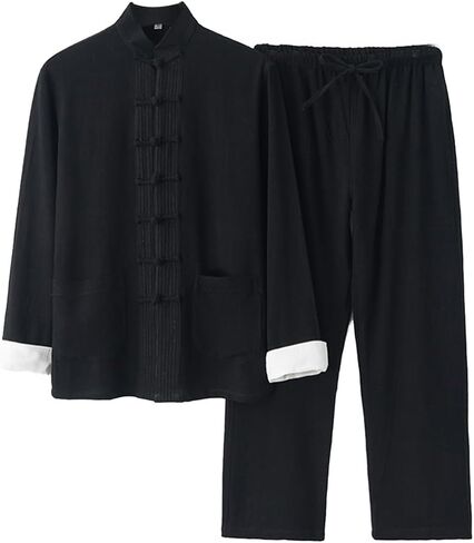 Cotton Linen Tai Chi Uniform Shirt Pants - Qi Gong Martial Arts Kung Fu Clothing in Saudi Arabia