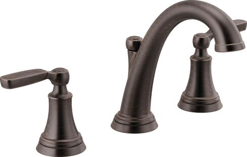 Delta Faucet Woodhurst Widespread Bathroom Faucet 3 Hole, Bronze Bathroom Faucet, Bathroom Sink Faucet, Metal Drain Assembly, Venetian Bronze 3532LF-RB in Saudi Arabia