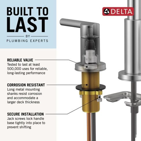 Delta Faucet Woodhurst Widespread Bathroom Faucet 3 Hole, Bronze Bathroom Faucet, Bathroom Sink Faucet, Metal Drain Assembly, Venetian Bronze 3532LF-RB in Saudi Arabia