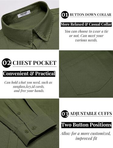 COOFANDY Men's Long Sleeve Button Down Shirts Casual Cotton Linen Shirts Summer Beach Shirt with Pocket in Saudi Arabia