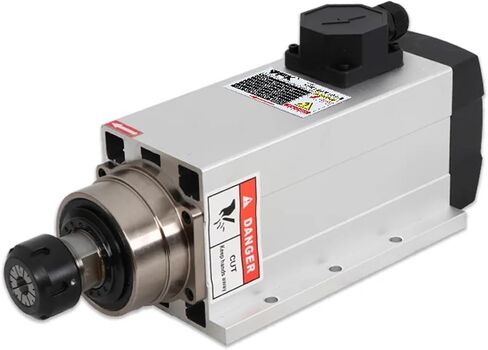1pc Motor air-Cooled 1.5/2.2/3.5/4.5/6.0kw Ceramic Front end Steel Bearing ER20/ER25/ER32 Collect in Machine Tool(6kw 220v ER32) in Kuwait