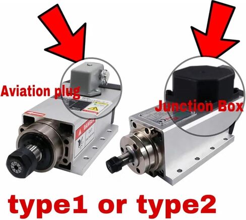 1pc Motor air-Cooled 1.5/2.2/3.5/4.5/6.0kw Ceramic Front end Steel Bearing ER20/ER25/ER32 Collect in Machine Tool(6kw 220v ER32) in Kuwait