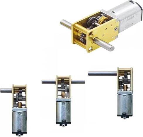 1pc DC3V 6V 12V N20-1218 Mini N20 Gear Motor Single/Dual/Long Shaft 4RPM-381RPM Slow Speed High WormAll Metal Gearbox Motor(F 95RPM-381RPM_Dual Shaft) in Kuwait