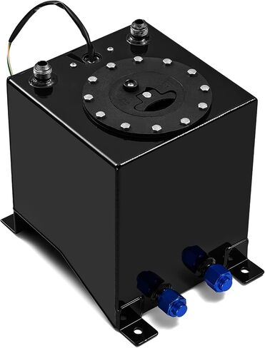 BDFHYK 5 Gallon Fuel Cell Gas Tank Aluminum Polished Sliver with Level Sender 12" (L) x 12" (W) x 8" (H) Racing Street Drift Strip Fuel Tank Fuel Cap in Saudi Arabia