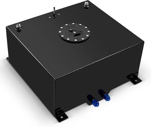 BDFHYK 5 Gallon Fuel Cell Gas Tank Aluminum Polished Sliver with Level Sender 12" (L) x 12" (W) x 8" (H) Racing Street Drift Strip Fuel Tank Fuel Cap in Saudi Arabia