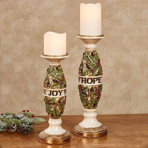 Love Joy Hope Candleholders Ivory Set of Two in Saudi Arabia