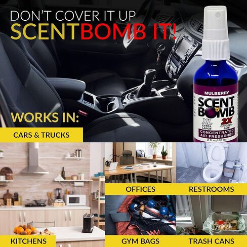 Scent Bomb Air Freshener Spray, Long-Lasting Odor Eliminator for Home & Car, Effective Deodorizer Spray for Kitchen, Bathroom, Fresh Room Spray & Smell Neutralizer, 2 oz, Clean Cotton in Saudi Arabia