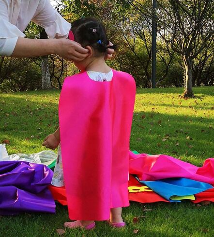 ADJOY Superhero Capes and Masks for Kids Birthday Party 7 Sets - DIY Dress Up Costumes - Bluk Pack (Black) in Saudi Arabia