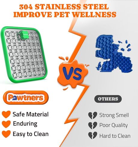 Stainless Steel Lick Mat for Dogs and Cats: Large Licking Mat for Small Large Dogs, Pet Lick Pad for Crate Boredom & Anxiety Reduce, Slow Feeding, Cat Slow Feeder Mat with Spatula, Scrubbing Brush in Kuwait