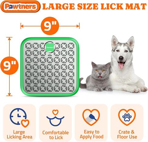Stainless Steel Lick Mat for Dogs and Cats: Large Licking Mat for Small Large Dogs, Pet Lick Pad for Crate Boredom & Anxiety Reduce, Slow Feeding, Cat Slow Feeder Mat with Spatula, Scrubbing Brush in Kuwait