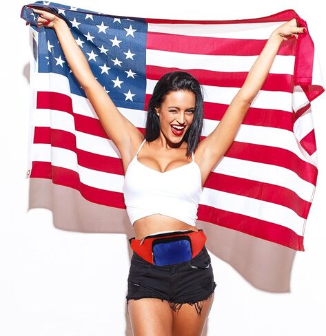 Abbylike 2 Pack Fanny Packs 4th من يوليو وطني أبيض زرقاء حمراء فاني حزم حقائب الخصر القابلة للتعديل ملحقات للنساء للرجال استقلال يوم الولايات المتحدة الأمريكية في اليوم الوطني الأمريكي (الطراز الوطني) in Saudi Arabia