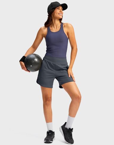 G Gradual Women's Athletic Shorts 6" High Waisted Stretchy Bermuda Shorts for Women Quick Dry Summer Casual Shorts in Saudi Arabia