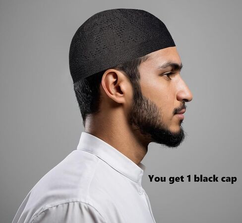 Kufi Hats for Men – Skull Kufi Caps Beanie - Comfortable Handicraft taqiyah Crochet cufi – Muslim Clothes Hats for Islamic Gifts and Prayer Cap – Tupi- 10pcs Multi in Saudi Arabia