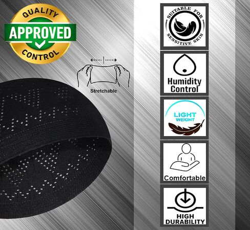 Kufi Hats for Men – Skull Kufi Caps Beanie - Comfortable Handicraft taqiyah Crochet cufi – Muslim Clothes Hats for Islamic Gifts and Prayer Cap – Tupi- 10pcs Multi in Saudi Arabia