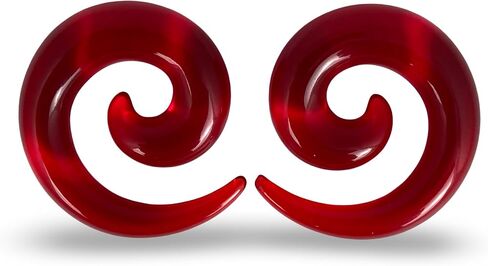 Mystic Metals Body Jewelry Pair of Red Acrylic Spiral Tapers Plugs in Saudi Arabia