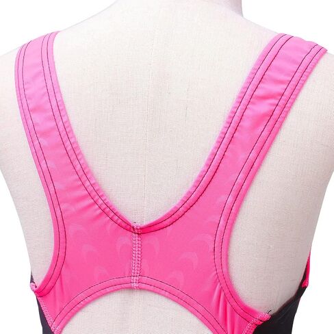 Girls Athletic Swimsuits One Piece Kids Solid Competition Swimwear for Practice Swim Team Training Black Bathing Suits(R Hot Pink,11-12T(L)) in Saudi Arabia