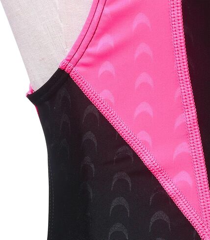Girls Athletic Swimsuits One Piece Kids Solid Competition Swimwear for Practice Swim Team Training Black Bathing Suits(R Hot Pink,11-12T(L)) in Saudi Arabia