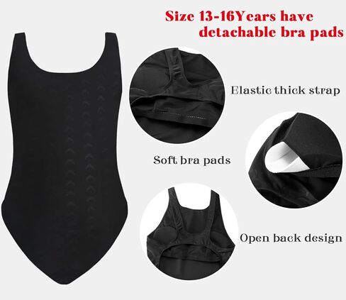 Girls Athletic Swimsuits One Piece Kids Solid Competition Swimwear for Practice Swim Team Training Black Bathing Suits(R Hot Pink,11-12T(L)) in Saudi Arabia