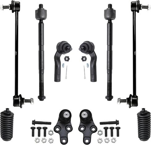Detroit Axle - 10pc Front Suspension Kit for Ford 2014-2018 Escape, 2 Lower Ball Joints 2 Stabilizer Sway Bar Links 4 Outer Inner Tie Rod Ends 2 Tie Rod Boots 2015 2016 2017 Replacement in Saudi Arabia