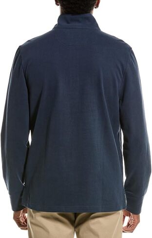 Brooks Brothers Mens Classic Fit Contrast Collar Quarter Zip Cotton Sweatshirt, in Saudi Arabia