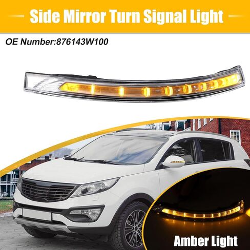 UXCELL CAR LED NO.876143W100 عرض الجانب الخلفي اليسرى مرآة الإشارة مؤشر ضوء العنبر ل KIA Sportage III SL 2010-2015 in Saudi Arabia