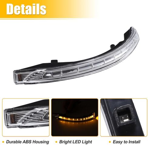 UXCELL CAR LED NO.876143W100 عرض الجانب الخلفي اليسرى مرآة الإشارة مؤشر ضوء العنبر ل KIA Sportage III SL 2010-2015 in Saudi Arabia