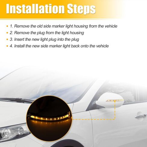 UXCELL CAR LED NO.876143W100 عرض الجانب الخلفي اليسرى مرآة الإشارة مؤشر ضوء العنبر ل KIA Sportage III SL 2010-2015 in Saudi Arabia