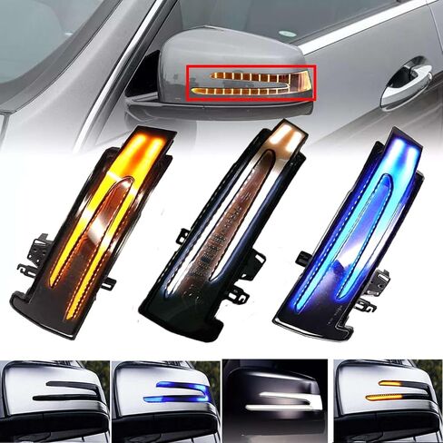 2pcs انعطاف ضوء الإشارة لـ 09-16 Mercedes-Benz E Class W212 W207 FIT E200 E220 E230 E240 E270 E280 E300 E320 E400 E500 E63 2009 2010 2012 2013 2015 2015 2015 MIRROR Switchback Dynamic White White in Kuwait