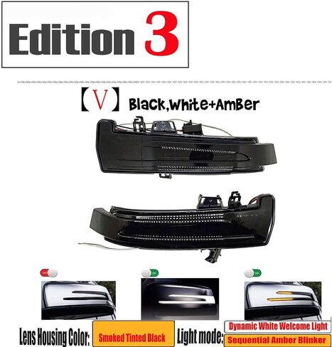 2pcs انعطاف ضوء الإشارة لـ 09-16 Mercedes-Benz E Class W212 W207 FIT E200 E220 E230 E240 E270 E280 E300 E320 E400 E500 E63 2009 2010 2012 2013 2015 2015 2015 MIRROR Switchback Dynamic White White in Kuwait