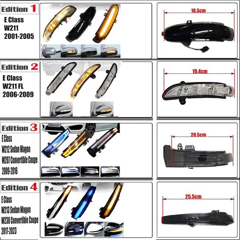 2pcs انعطاف ضوء الإشارة لـ 09-16 Mercedes-Benz E Class W212 W207 FIT E200 E220 E230 E240 E270 E280 E300 E320 E400 E500 E63 2009 2010 2012 2013 2015 2015 2015 MIRROR Switchback Dynamic White White in Kuwait