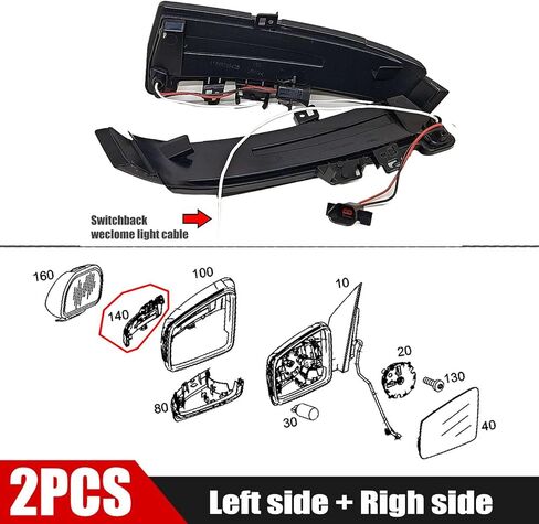 2pcs انعطاف ضوء الإشارة لـ 09-16 Mercedes-Benz E Class W212 W207 FIT E200 E220 E230 E240 E270 E280 E300 E320 E400 E500 E63 2009 2010 2012 2013 2015 2015 2015 MIRROR Switchback Dynamic White White in Kuwait
